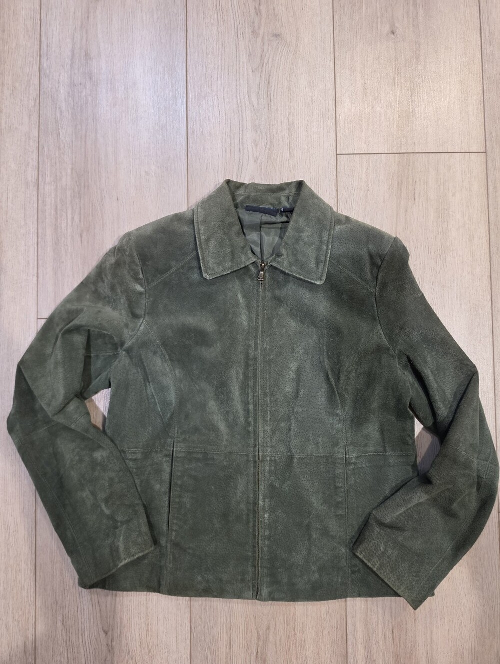 Relativity Olive Green Suede Leather Jacket